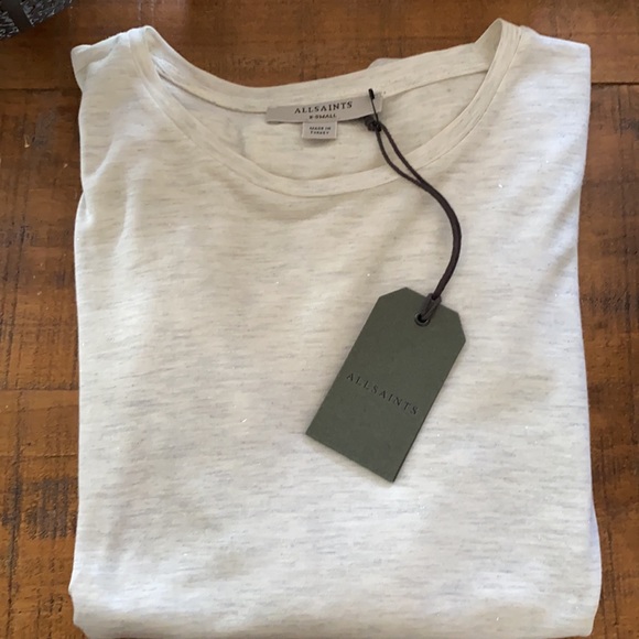 All Saints Tops - All Saints Long Sleeve Heatherd T-Shirt